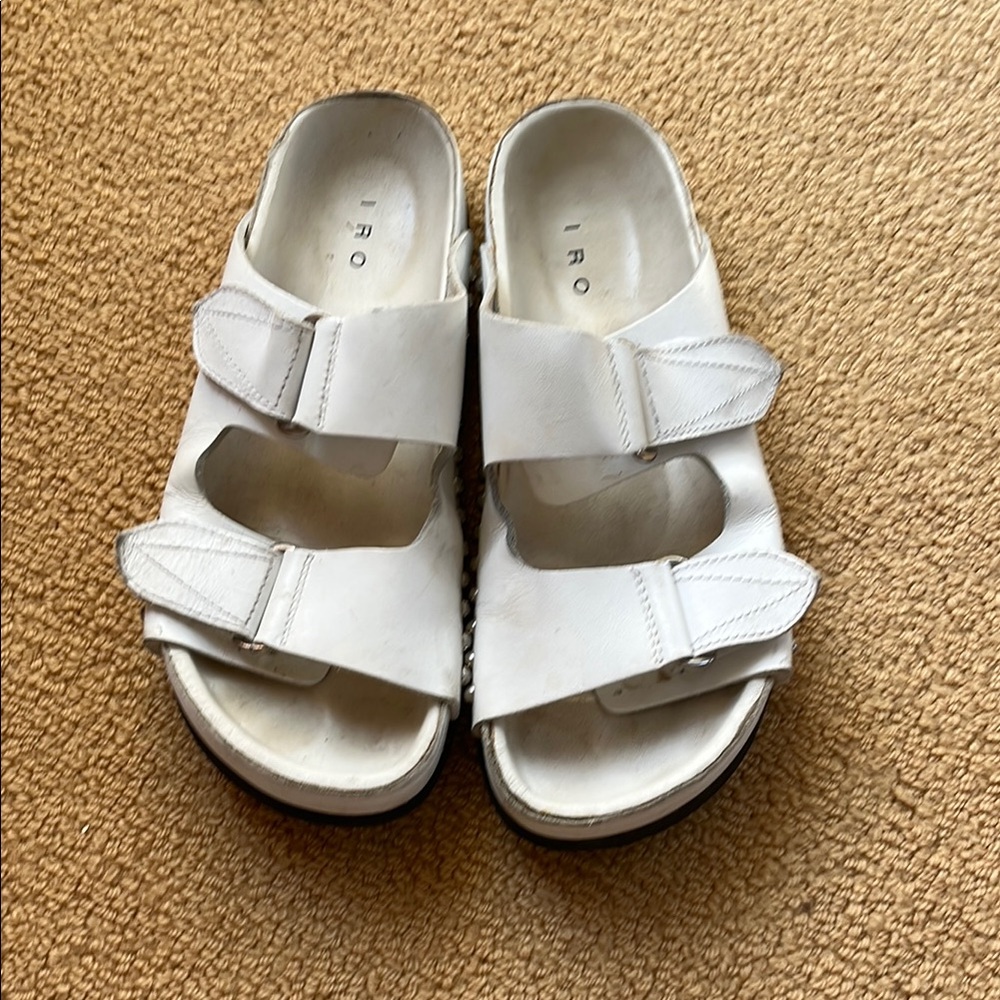 IRO White Sandals with Silver Accents